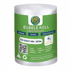 Bubble Wrap Roll, Heavy Duty 40 GSM, Clear, 1 ft x 10 ft | Strong Air Cushioning for Packing and Shipping Fragile Items | Durable Protective Packaging Material
