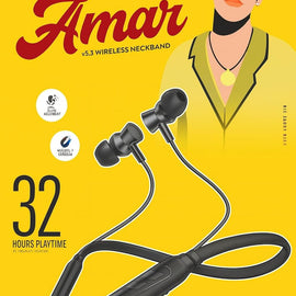 Ubon Anthony Wireless Bluetooth Neckband with Mic | 32 Hrs Playback | Dual Pairing | Fast Charging | Magnetic Earbuds | Lightweight & Comfortable Fit