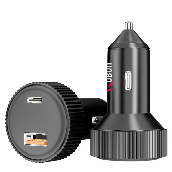 FTI FLEXI-TECH INDUSTRIES CH353 100W Dual Output Speed up Car Charger with Type-C PD & USB 3.0, Charging Adapter Compatible with Cars for iPhone & Android Smartphone, Smartwatch (Black)