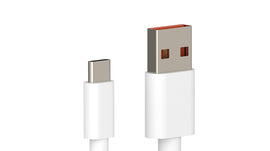 USB to Type-C 120W HyperCharge Cable | 6A Fast Charging & 480 Mbps High-Speed Data Sync | Durable Fast Charge Cord Compatible with Xiaomi, Redmi, Poco & Other Type-C Devices (White, 1 Meter)