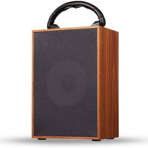 FTI FLEXI-TECH INDUSTRIES KBK Wooden Bluetooth Speaker – Portable Wireless Speaker with Powerful Bass, Clear Sound, Built-in Mic, FM Radio, USB/TF Card/AUX Support (Classic Wood Finish)