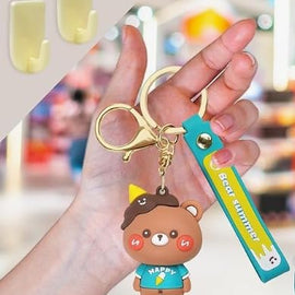 FTI FLEXI-TECH INDUSTRIES Cute Kawaii Keychains Set with Holder | Cartoon Charm Accessories | Backpack Car Key Chain for Boys Girls | Giftable Collectible Set