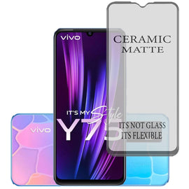 FTI FLEXI-TECH INDUSTRIES Premium Tempered Glass Compatible For VIVO-Y75-4G Edge to Edge With Micro Fibre Cloth, Wet Wipe Dry for Clean