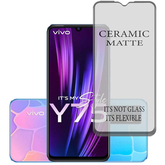FTI FLEXI-TECH INDUSTRIES Premium Tempered Glass Compatible For VIVO-Y75-4G Edge to Edge With Micro Fibre Cloth, Wet Wipe Dry for Clean